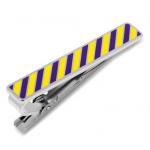 Varsity Stripes Purple and Yellow Tie Clip.jpg